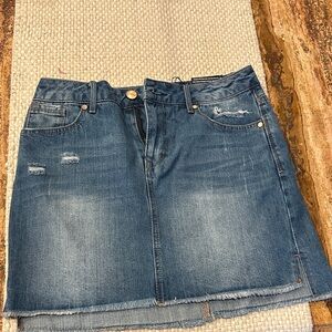 1822 Denim Distressed Blue Mini Skirt